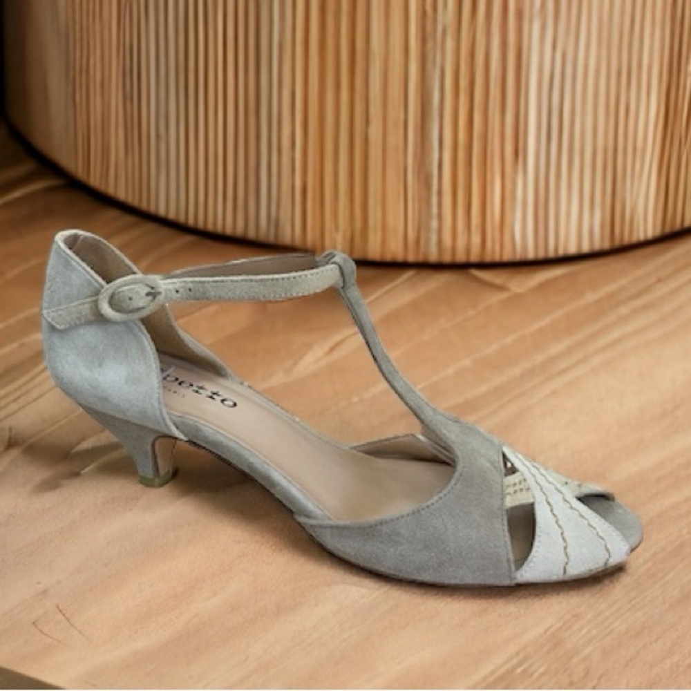 NEW Repetto Neutral Suede Kitten Heel Sandals Size FR41 (EU40/US9)